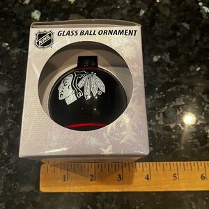 Chicago Blackhawks Glass Ornament